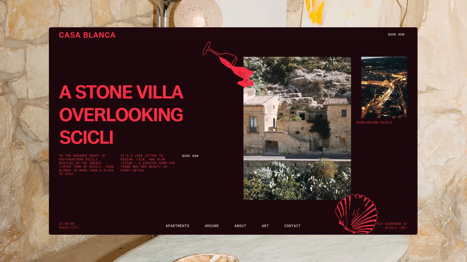 Casa Blanca — A stone villa overlooking Scicli