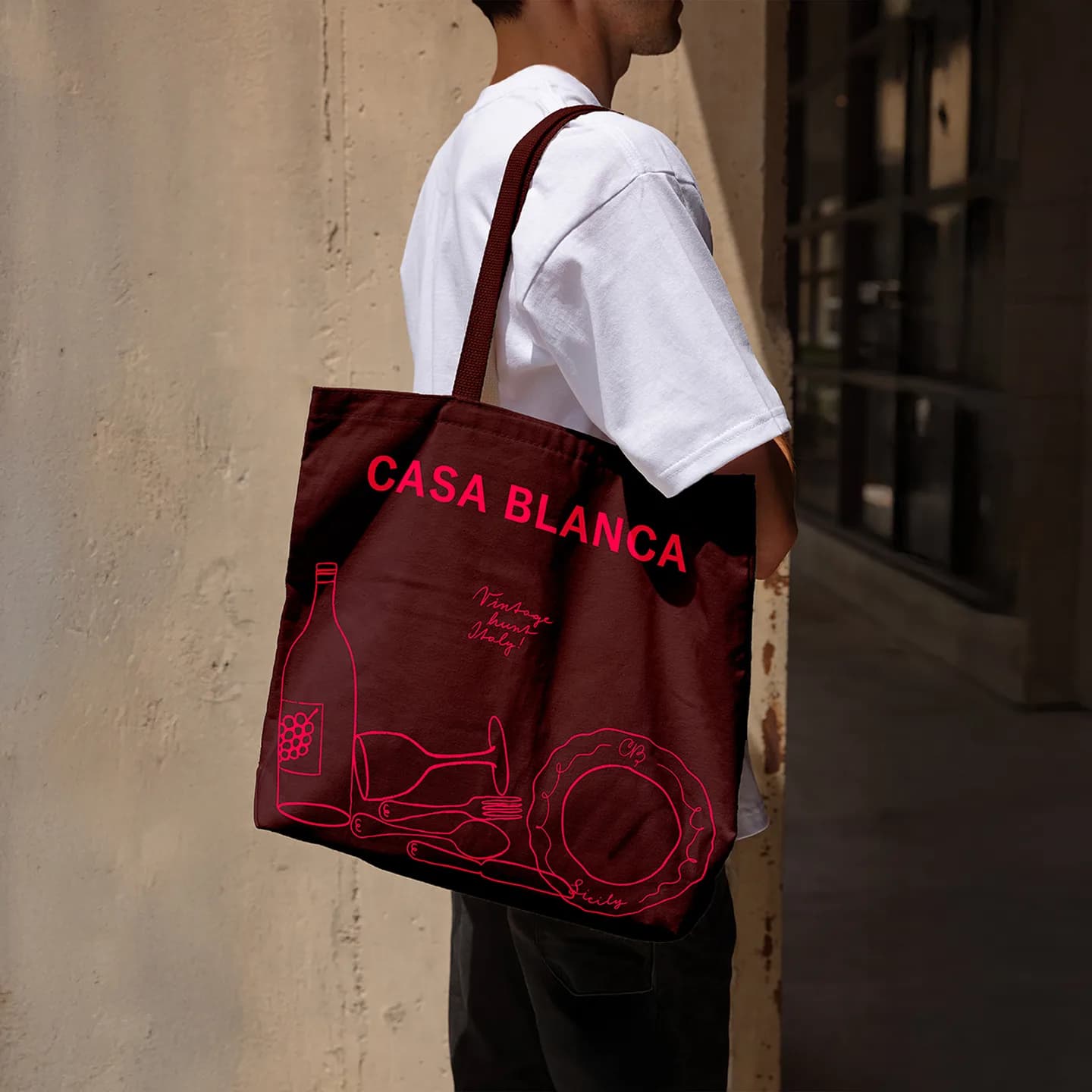 Casa Blanca — plátěná taška s motivem identity