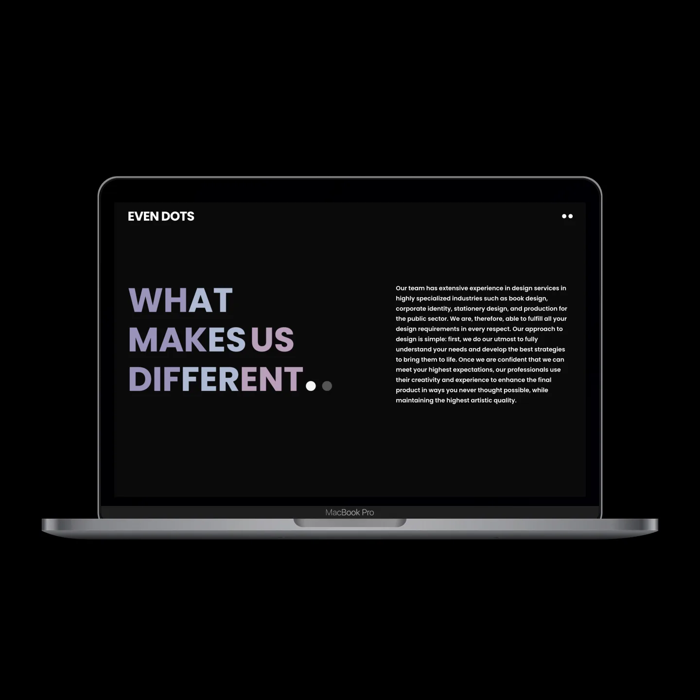 EVEN DOTS — sekce „What makes us different“