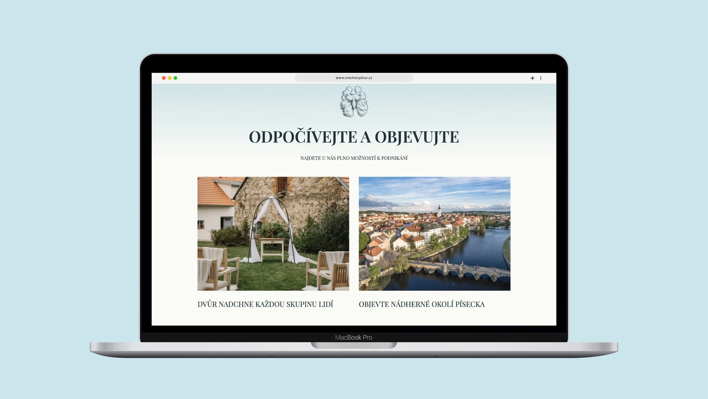 Ořechový dvůr — sekce „Odpočívejte a objevujte“