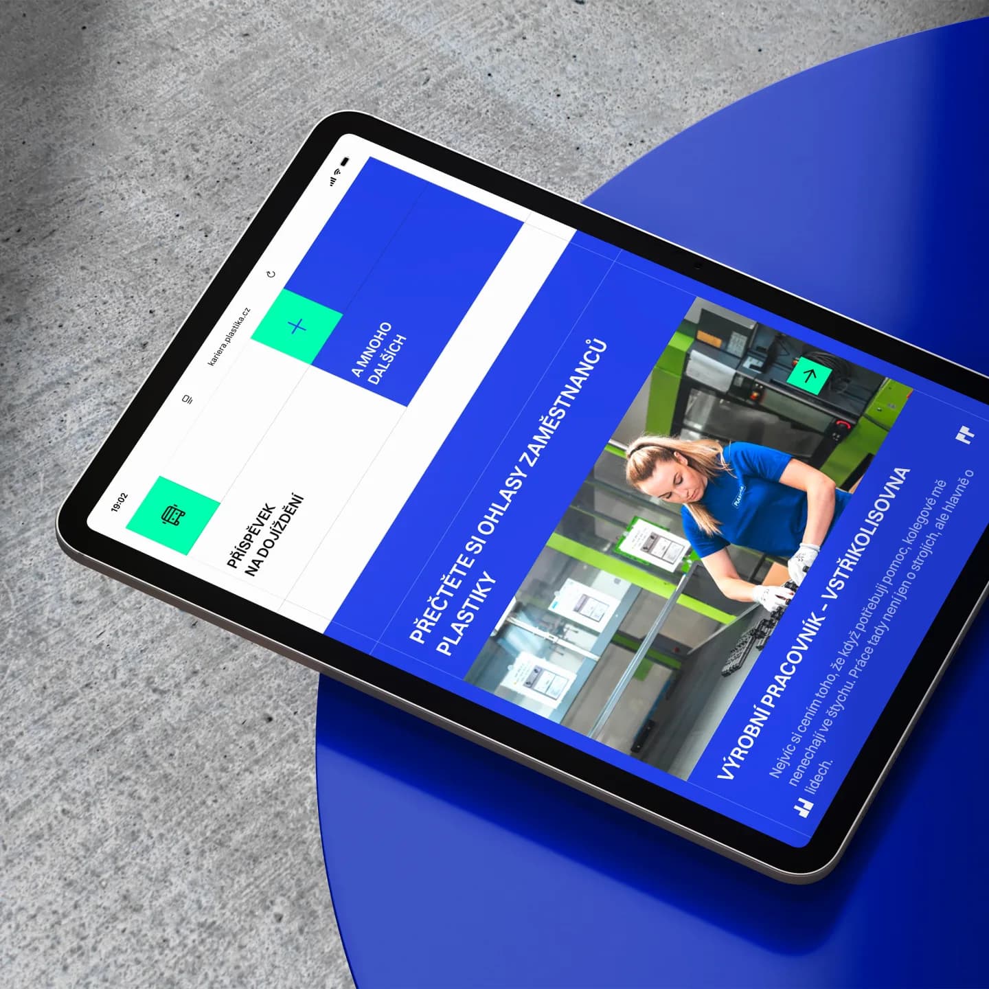 Kariérní web PLASTIKA — ukázka obsahu